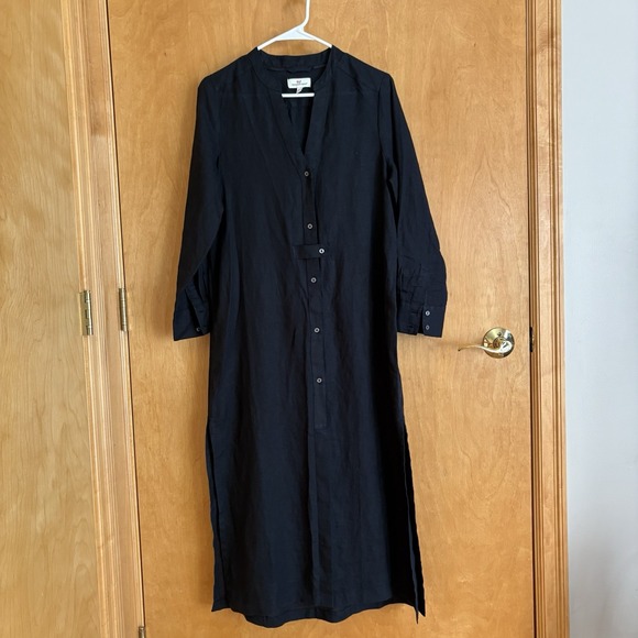 Vineyard Vines Navy blue‎ linen  long sleeve maxi dress SIZE XS - Picture 1 of 10